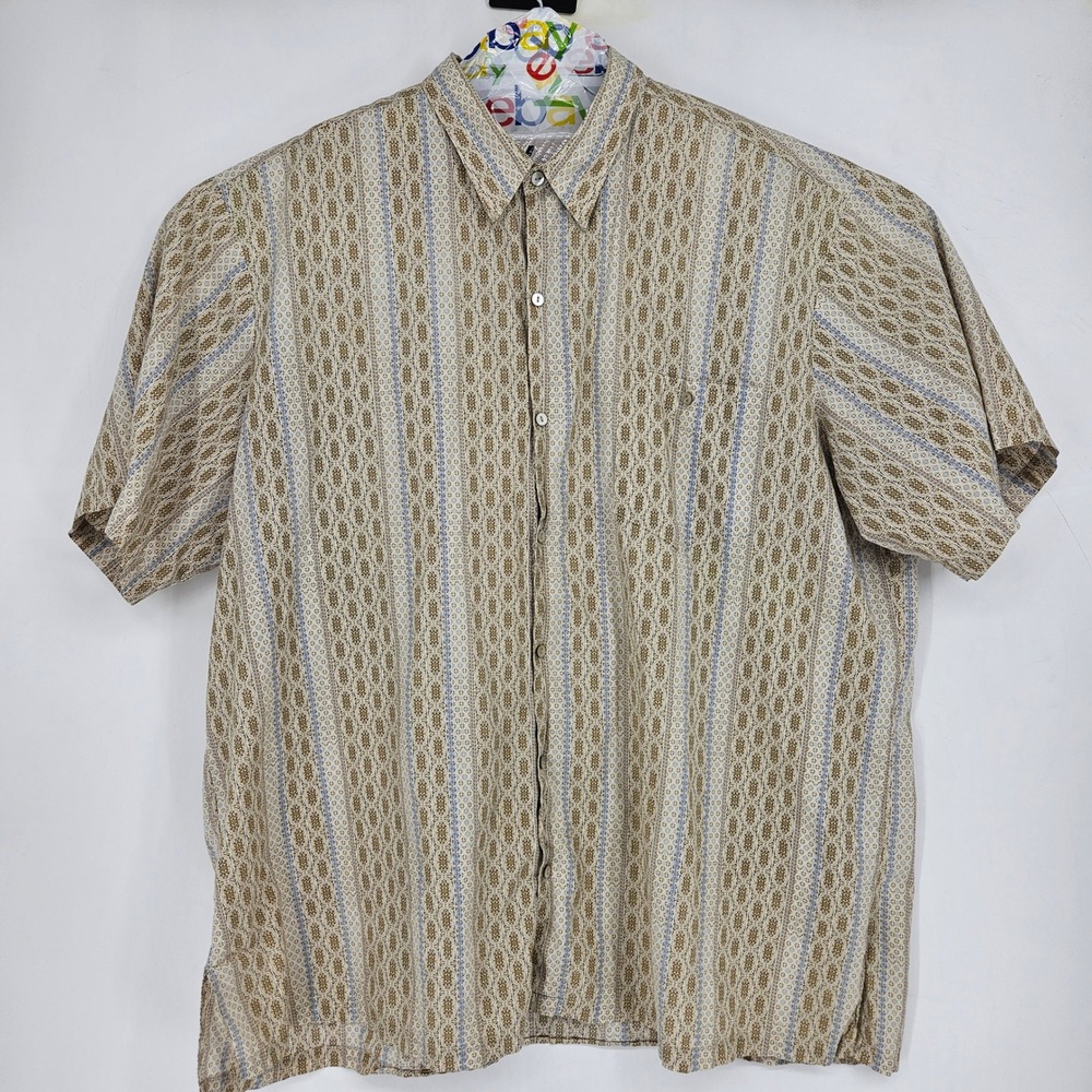 Tori Richard Shirt Mens 3XT Geometric AOP Button Up Cotton Lawn Casual Big